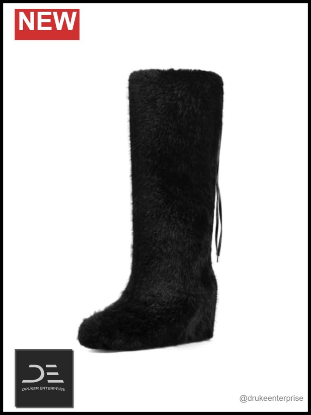 Women's Faux Fur Knee High Snow Boots Warm Fluffy Fuzzy Winter Boots
